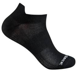 Wrightsock Profi Sportsocke, Laufsocke, Sneakers Modell Coolmesh II in schwarz, Anti-Blasen-System, doppel-lagig, Low Tab kurz, Gr. L von Wrightsock