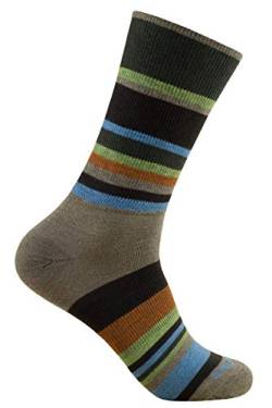 Wrightsock Profi Sportsocke, Laufsocke, Wandersocke in olive Stripes gestreift, doppel-lagig, STRIDE crew lang - Gr.M von Wrightsock