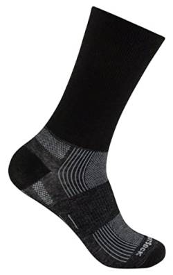 Wrightsock Profi Sportsocke, Laufsocke, Wandersocke in schwarz Modell Eco Explore, Anti-Blasen-System, doppel-lagig, Crew (Wadenhoch), Gr. L von Wrightsock