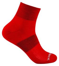 Wrightsock - Profi Sportsocke, Laufsocke Modell Coolmesh II in rot Anti-Blasen-System, doppellagig, Quarter mittellang, Gr. M von Wrightsock