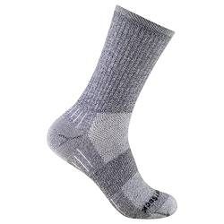 Wrightsock Profi Sportsocke, Wandersocke in mittelgrau grau, Anti-Blasen-System, doppel-lagig, Crew (wadenhoch), Gr. S von Wrightsock