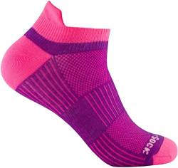 Wrightsock Profi Sportsocke Sneakers Low Tab - anti-blasen - Farbe pink plum, Gr. L von Wrightsock