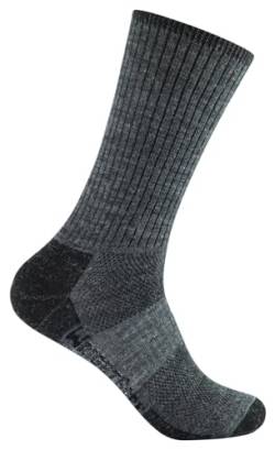 Wrightsock Profi Wandersocke in Grau, Modell Merino Stride, Anti-Blasen-System, doppel-lagig, Crew lang, Gr. S von Wrightsock