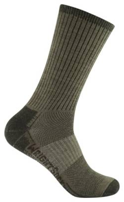 Wrightsock Profi Wandersocke in Timber-Braun, Modell Merino Stride, Anti-Blasen-System, doppel-lagig, Crew lang. Gr. L von Wrightsock