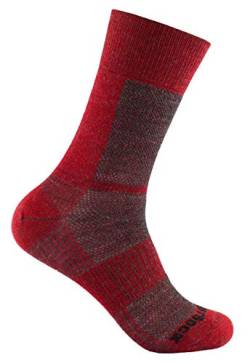 Wrightsock Sportsocke rotgrau lang CREW Coolmesh II Merino Wolle -anti-blasen Gr. M von Wrightsock