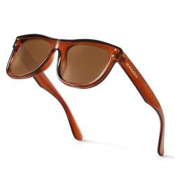 Wrimen Polarisierte-Sonnenbrille-Unisex-Sonnenbrille-Herren-Damen Klassische Retro UV400 Schutz Rechteckig Sonnen Brille Autofahren Reise Camping von Wrimen