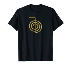 Reiki T-Shirt Reiki Power Symbol Choku Rei Shirt Goldfarben T-Shirt von Wrinkled Hippie
