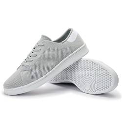 Wryweir Damen Laufschuhe Frauen Sneakers Turnschuhe Sportschuhe Schnürschuhe Wanderschuhe Leichte Bequeme Arbeitsschuhe mit weicher Sohle Mesh atmungsaktiv modisch,37 EU Hellgrau von Wryweir