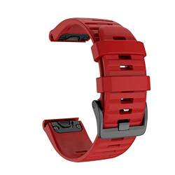Wscebck 22 26mm Silikonarmbandband für Coros Vertix 2. Smart Watch Schnell einfach Fit Armband Gürtel Armband (Band Color : Red, Band Width : 22mm) von Wscebck