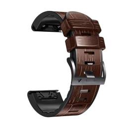 Wtukmo 22 x 26 mm Leder-Silikon-Smartwatch-Armband für Garmin Fenix 7X 7 6X 6 Pro 5X 5 Plus Epix 935 Enduro Armbänder Schnellverschluss-Armband, For Forerunner 935 945, Achat von Wtukmo