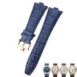 Wtukmo Uhrenarmband aus echtem Leder, konvexe Schnittstelle, für Vacheron Constantin Übersee, schwarz, blau, braun, Bambusmaserung, 25–9 mm, 25-8mm, Achat von Wtukmo