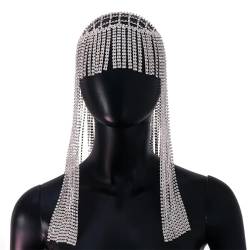 Frauen Quasten Kette Mehrschichtige ÜBerwäLtigende Kopfbedeckung Silber Kaskadierende Quasten FüR Abendkleid Party Prom von WuLi77