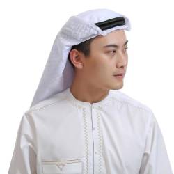 Muslimische Arabische Shemagh Kopftücher Ethnische Arabische Dubai Saudi Kopfbedeckung Kappe Baumwolle Atmungsaktiv Wüsten Kopfwickel Schal Für Männer Arabischer Dubai Kopfwickel Schal Schal von WuLi77