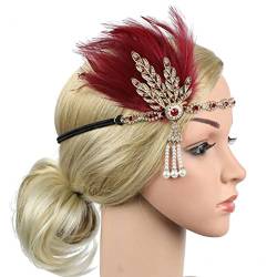 1920er Stirnband, 1920er Jahre Gatsby Kopfstück Für Frauen Mädchen Vintage Feder Stirnband 20er Thema Cocktail Hair Accessoires von Wudaizhi