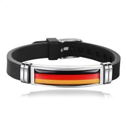 Deutschland Flagge Silikon Armband Armbänder Für Männer Männer Verstellbare Patriotische Armbänder Armreifen Urlaubsaktivität Geschenke Für Fußballfan Teen Girls Jungen Jungen von Wudaizhi