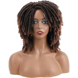 Dreadlock -perücke Synthetische Braune Twist -häkelperücken Für Frauen Und Männer - Kurze Afro Curly Perücken Haarteil T1b/30 von Wudaizhi