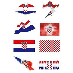 Kroatienflagge Temporäre Tattoos Für Fußballspiele Weltmeisterschaft Nationalflaggenaufkleber Für Ballspiele Realistische Tattoos Auf Arm Face Für Kinder Erwachsene Party Festival von Wudaizhi
