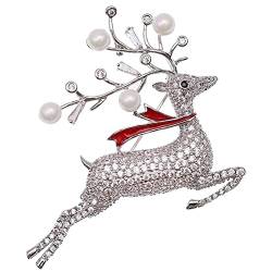 Rentier-strass-brosche Pin 1.57 * 1,77 Zoll Frau Weihnachten Elch-förmige Brosche Für Pullovermantel Abendkleid von Wudaizhi