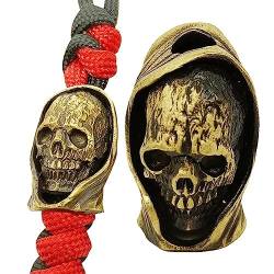 Wudaizhi 2 Stück Paracord-Perlen Sensenmann Messerperlen Lanyard-Anhänger EDC-Zubehör für Schlüsselanhänger Armband Halskette DIY Schmuckherstellung von Wudaizhi