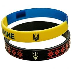 Wudaizhi 2pcs Ukraine Flaggen Armband Silikon Ukraine Armbänder Gummi -nationalflaggen -armband Ukrainische Geschenke Für Fan -souvenirs von Wudaizhi