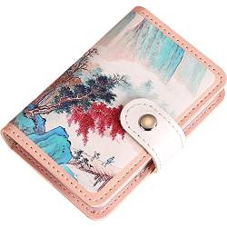 Wudaizhi Karten Brieftasche Für Frauen Traditionelle Damenmodatur -Halter Tasche Slim Kreditkartenhalter Geldbeutel von Wudaizhi
