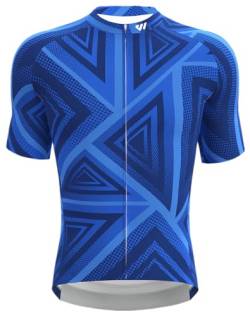 Wulibike Fahrradtrikot Herren Kurzarm Rennrad Trikot Radtrikot Fahrradbekleidung für Männer Blau XXL von Wulibike