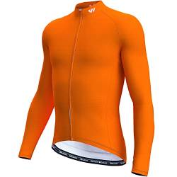 Wulibike Radtrikot Herren Langarm - Rennrad Trikot Herren Reißverschluss mit Taschen, Sommer Atmungsaktiv feuchtigkeitsaufnahm Radtrikot von Wulibike