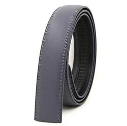 Wunhope Herren Gürtel Ratsche Automatik Gürtel für Männer Belts ohne Schnalle 35mm Breit Ledergürtel (grau, 130CM) von Wunhope