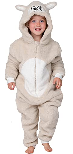 Schlafanzug für Kinder, komplett superweich, Schaf-Lamm, Fleece, für Jungen oder Mädchen, Alter 2–13 Jahre, Superweiches Schaf, 8-9 Jahre von Wunsy
