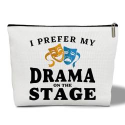 Make-up-Tasche für Theaterliebhaber, "I Prefer My Drama On Stage", Geschenk für Drama-Schauspielerin, Schauspielerin, Komödie Tragödie, Maske, Kulturbeutel, Reise-Organizer für Mama, Ehefrau, Tante, von WwongxianB