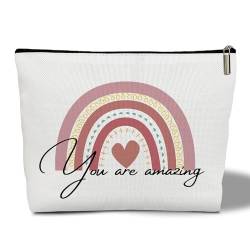 WwongxianB Make-up-Tasche, Geschenke für Frauen, mit Aufschrift "You Are Amazing Make-up", Geschenk für Mutter, Oma, Lehrer, Tochter, Schwester, Krankenschwester, Regenbogen-Kulturbeutel, von WwongxianB