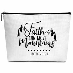 Christliches Geschenk für Frauen, Faith Can Mountains Make-up-Tasche, Geburtstag, Weihnachten, Wertschätzung, Freundschaftsgeschenk für christliche Frau, Mädchen, Mutter, Tochter, Besties-A38, von Wybgno