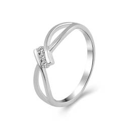 Deko Ringe, Ring Edelstein Damen 925 Silber Größe 45 (14.3) Moissanit Rundschliff D Farbe Personalisiert Für Abschluss von Wycian