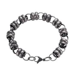 Edelstahl Armband Jungs, Grancey Armband Retro-Stil Silber Rostfreier Stahl Wunderschöne Geschenkidee für Männer von Wycian