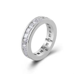 Eheringe Unisex, Herren Ring Platin Größe 54 (17.2) Moissanit Quadratschliff D Farbe Personalisiert Für Hochzeit Vintage Ringe Damen von Wycian