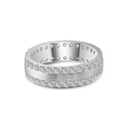 Engagement Ring, Hochzeit Ring Weißgold 18K Größe 52 (16.6) Moissanit Rundschliff Weiß Npassbar Für Abschluss Ehering Frau von Wycian