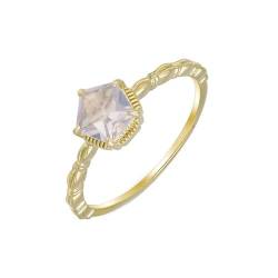Finger Rings Women, Hochzeitsring Gold 9K 6.6Mm Größe 57 (18.1) Lavendel Amethyst Fünfeckform Helles Lila Personalisiert Für Valentinstag von Wycian