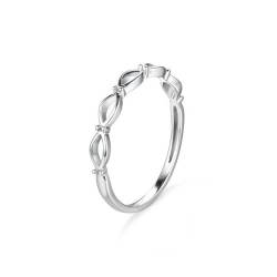 Promise Ring For Women, Verlobungsring Damen Platin 9 Karat Weißgold 1.4Mm Größe 52 (16.6) Personalisiert Für Jahrestag von Wycian