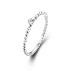 Promise Ring Mit Gravur, Ring Damen Weissgold 18K Größe 58 (18.5) Diamant Rundschliff Weiß Npassbar Für Verlobung Ring Damen Verlobungsring von Wycian