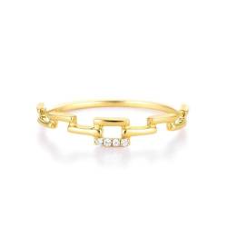 Ring Größe Damen, Gold Ring 18 Karat Größe 65 (20.7) Diamant Rundschliff Weiß Personalisiert Für Abschluss Wedding Ring von Wycian