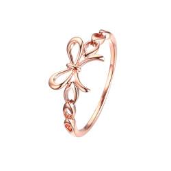 Ringe Damen Boho, Damen Ring Pink Gold 9K Knoten Größe 47 (15.0) Gravur Für Valentinstag Engagement Ring Women von Wycian