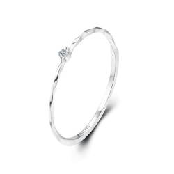 Ringe Frauen Aesthetic, Wedding Ring White Gold 9K Größe 54 (17.2) Moissanit Rundschliff Weiß Personalisiert Für Muttertag von Wycian