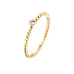 Verlobungsring Damen Mit Gravur, Gold Ring Personalisiert 9K Größe 61 (19.4) Moissanit Rundschliff Weiß Gravur Für Verlobung von Wycian