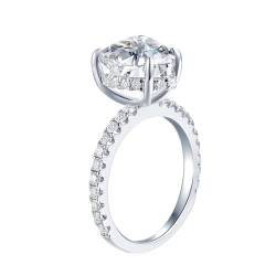Verlobungsring Herz Damen, Ring Diamant Silber 925 Größe 52 (16.6) 3.5 Moissanit 3.5Ct Weiß Gravur Für Abschluss Wedding Ring Deko von Wycian
