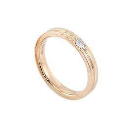 Verlobungsring Paar Damen, Gold Ring 18K Größe 45 (14.3) Moissanit Rundschliff Weiß Npassbar Für Hochzeit Ehe Ring Mit Gravur von Wycian