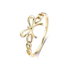 Wedding Ring, Ring Herz 50 9 Karat Gelbgold 9K Knoten Gravur Für Jahrestag Ring Damen Vintage Verlobungsring Damen Unendlich von Wycian