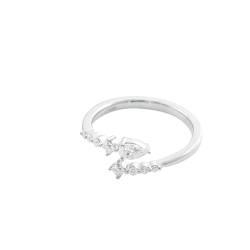 Wedding Ring Women Silver, Ring 925 Damen Größe 66 (21.0) Moissanit Tropfenschliff Weiß Personalisiert Für Abschluss von Wycian