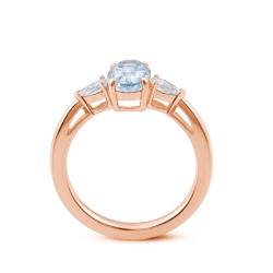 Wedding Ring Women Silver, Verlobungsring Aquamarin 18K Rosegold 18K Größe 47 (15.0) 1 Aquamarin 1Ct Ovalschliff Hellblau Gravur Für Neujahr von Wycian