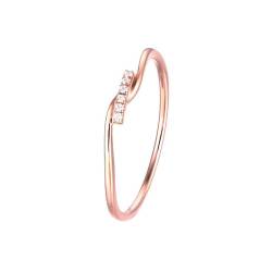 Wycian Damen Ring Verlobung, Verlobungsring 58 18K Rosegold 2.6Mm Diamant Rundschliff Weiß Gravur Für Muttertag Hochzeitsringe von Wycian