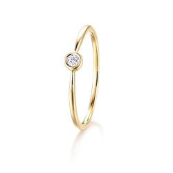 Wycian Damenring Personalisiert, Engagement Ring for Women 18K Gold Größe 65 (20.7) Diamant Rundschliff Weiß Npassbar Für Neujahr von Wycian
